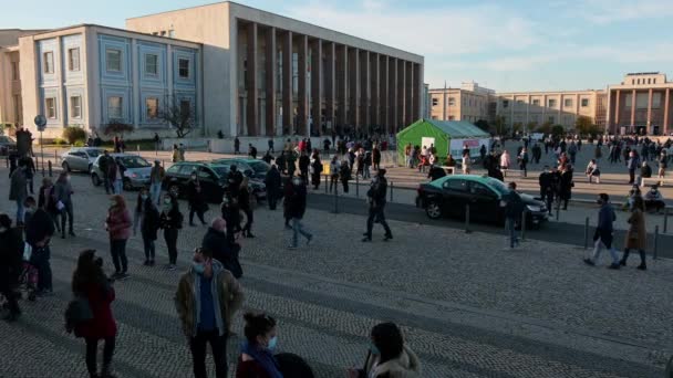 Lizbona Portugalia Stycznia 2021 Portugalskie Wybory Prezydenckie Lizbonie Czasie Pandemii — Wideo stockowe