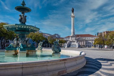 Lizbon Figueira Plaza şehir merkezi manzarası