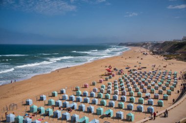 Torres Vedras, Portekiz. 14 Ağustos 2021. Torres 'teki Santa Cruz plajı Vedras Portekiz.