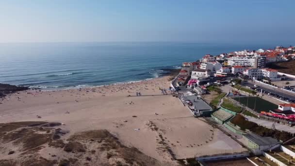Widok Plażę Macas Sintra Portugalia — Wideo stockowe