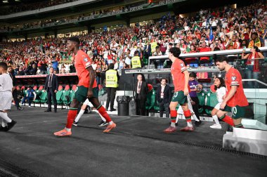 Lizbon, Portekiz. 14 Ekim 2025. Portekiz, 2026 FIFA Dünya Kupası elemeleri için Lizbon 'daki Estadio Jose Alvalade' de Macaristan 'a karşı.. 