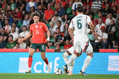 Lizbon, Portekiz. 14 Ekim 2025. Portekiz 'den Joao Felix, 2026 FIFA Dünya Kupası elemeleri için Lizbon' daki Estadio Jose Alvalade 'de Macaristan' a karşı forvet. 