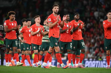 Lizbon, Portekiz. 14 Ekim 2025. Portekiz, 2026 FIFA Dünya Kupası elemeleri için Lizbon 'daki Estadio Jose Alvalade' de Macaristan 'a karşı.. 