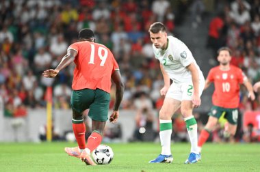 Lizbon, Portekiz. 11 Ekim 2025. Portekiz 'in Nuno Mendes savunucusu, Portekiz' de oynanan FIFA Dünya Kupası 2026 elemelerinde İrlanda karşısında Lizbon 'daki Estadio Jose Alvalade' de yer aldı.. 