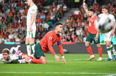Lizbon, Portekiz. 11 Ekim 2025. Portekiz 'de oynanan FIFA Dünya Kupası 2026 elemelerinde Portekiz' e karşı attığı golü atamayan Cristiano Ronaldo, Lizbon 'daki Estadio Jose Alvalade' de elendi.. 