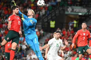 Lizbon, Portekiz. 11 Ekim 2025. Portekizli Rben Neves orta saha oyuncusu, Portekiz 'de oynanan FIFA Dünya Kupası 2026 elemelerinde İrlanda' ya karşı attığı golle Lizbon 'daki Estadio Jose Alvalade' de gol attı.. 