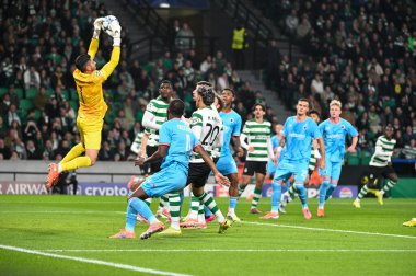 Lizbon, Portekiz. 26 Kasım 2025. Lizbon 'daki Estadio Jose Alvalade' de UEFA Şampiyonlar Ligi için Club Brugge 'e karşı Sporting CP. 