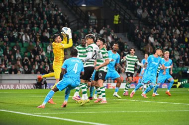 Lizbon, Portekiz. 26 Kasım 2025. Lizbon 'daki Estadio Jose Alvalade' de UEFA Şampiyonlar Ligi için Club Brugge 'e karşı Sporting CP. 