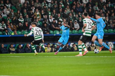 Lizbon, Portekiz. 26 Kasım 2025. Lizbon 'daki Estadio Jose Alvalade' de UEFA Şampiyonlar Ligi için Club Brugge 'e karşı Sporting CP. 