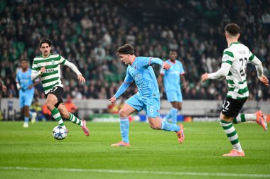 Lizbon, Portekiz. 26 Kasım 2025. Lizbon 'daki Estadio Jose Alvalade' de UEFA Şampiyonlar Ligi için Club Brugge 'e karşı Sporting CP. 