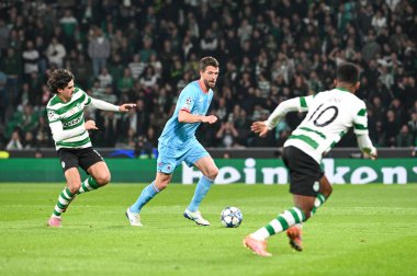 Lizbon, Portekiz. 26 Kasım 2025. Lizbon 'daki Estadio Jose Alvalade' de UEFA Şampiyonlar Ligi için Club Brugge 'e karşı Sporting CP. 