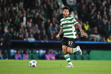 Lizbon, Portekiz. 26 Kasım 2025. Lizbon 'daki Estadio Jose Alvalade' de UEFA Şampiyonlar Ligi için Club Brugge 'e karşı Sporting CP. 