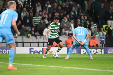 Lizbon, Portekiz. 26 Kasım 2025. Lizbon 'daki Estadio Jose Alvalade' de UEFA Şampiyonlar Ligi için Club Brugge 'e karşı Sporting CP. 