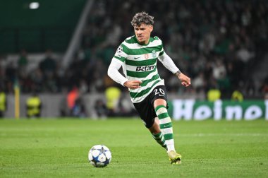 Lizbon, Portekiz. 26 Kasım 2025. Lizbon 'daki Estadio Jose Alvalade' de UEFA Şampiyonlar Ligi için Club Brugge 'e karşı Sporting CP. 