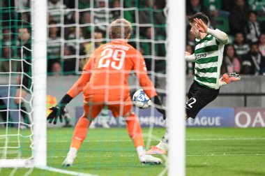 Lizbon, Portekiz. 26 Kasım 2025. Lizbon 'daki Estadio Jose Alvalade' de UEFA Şampiyonlar Ligi için Club Brugge 'e karşı Sporting CP. 