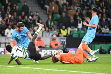 Lizbon, Portekiz. 26 Kasım 2025. Lizbon 'daki Estadio Jose Alvalade' de UEFA Şampiyonlar Ligi için Club Brugge 'e karşı Sporting CP. 