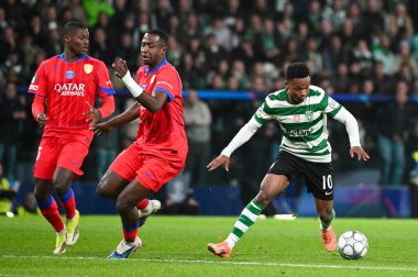 Lizbon, Portekiz. 20 Ocak 2026. Lizbon 'daki Estadio Jose Alvalade' de UEFA Şampiyonlar Ligi için Paris Saint-Germain 'e karşı Sporting CP.