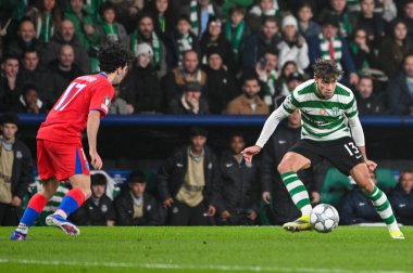 Lizbon, Portekiz. 20 Ocak 2026. Georgios Vagiannidis, Lizbon 'daki Estadio Jose Alvalade' de UEFA Şampiyonlar Ligi için Paris Saint-Germain 'e karşı Sporting CP' nin savunucusu..