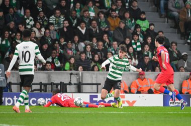 Lizbon, Portekiz. 20 Ocak 2026. Georgios Vagiannidis, Lizbon 'daki Estadio Jose Alvalade' de UEFA Şampiyonlar Ligi için Paris Saint-Germain 'e karşı Sporting CP' nin savunucusu..