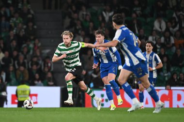 Lizbon, Portekiz. 3 Mart 2026. Sporting CP takımının orta saha oyuncusu Morten Hjulmand, Lizbon 'daki Estadio Jose Alvalade' de oynanan Taca de Portugal yarı final maçında FC Porto ile maç yapıyor..