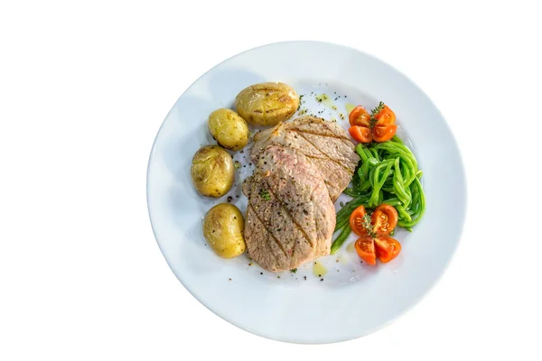 Grilled beef with vegetables — Stock Photo, Image