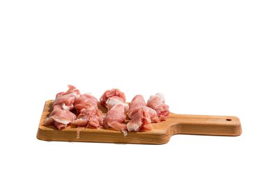 ahşap tahta üzerinde jambon füme