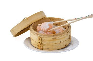 dim sum bambu sepet üzerinde