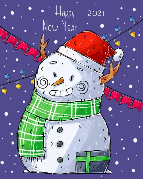 Card Snowman — Stock Photo, Image