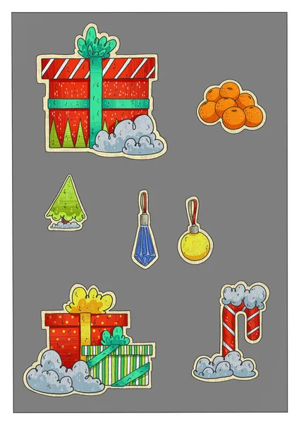 New Year Stickers Podakomi Sweets — Stock Photo, Image