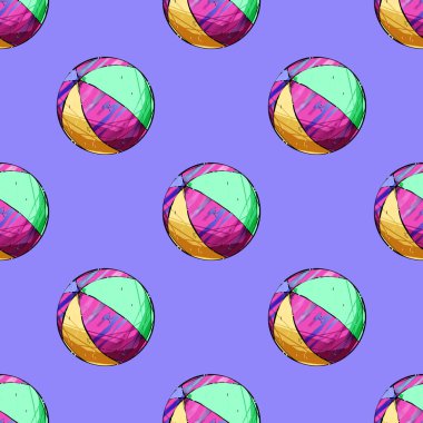 Koyu arkaplanda spor topları olan desen