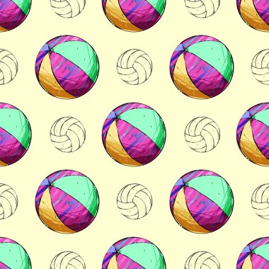 Hafif arkaplanda spor topları olan desen