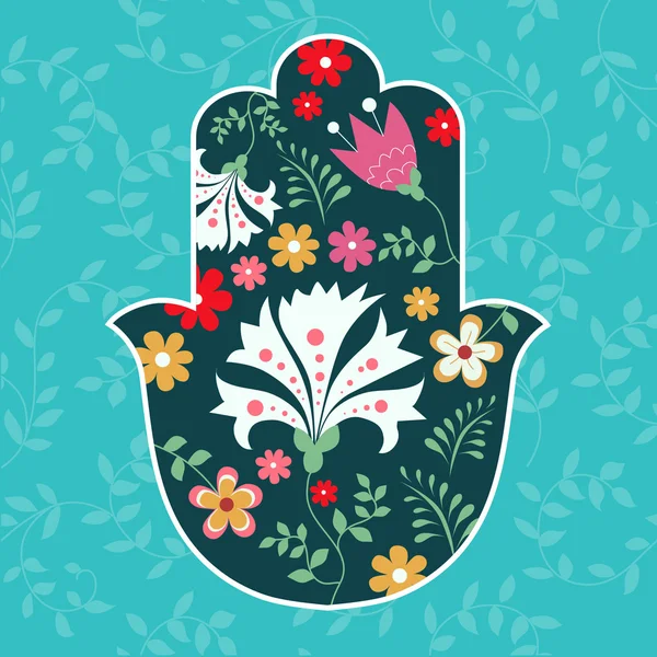 Hamsa main juive amulette — Image vectorielle