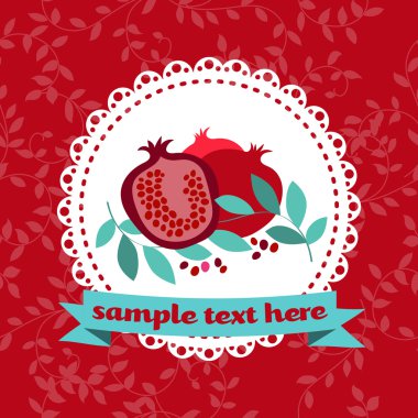 Nar ile tebrik kartı