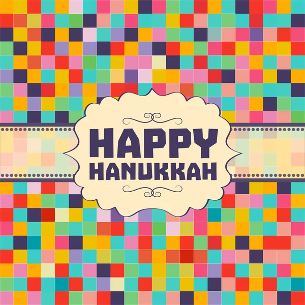 Tarjeta de felicitación feliz Hanukkah — Archivo Imágenes Vectoriales