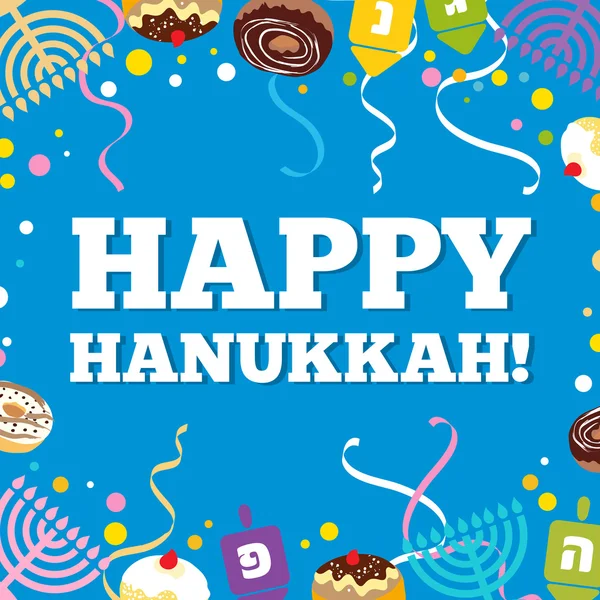 Tarjeta de felicitación feliz Hanukkah — Archivo Imágenes Vectoriales