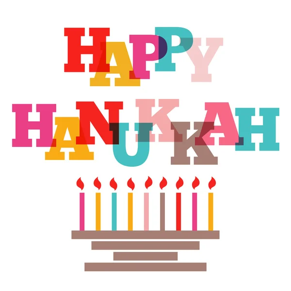 Carta Hanukkah felice con candele — Vettoriale Stock