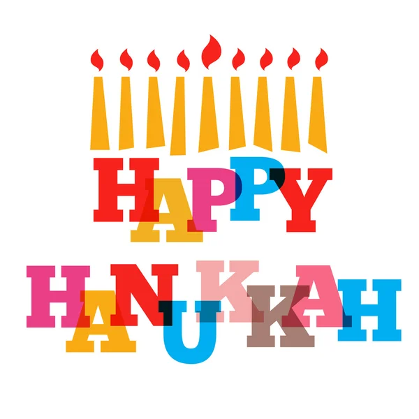 Happy Hanukkah card with candles — Stock Vector