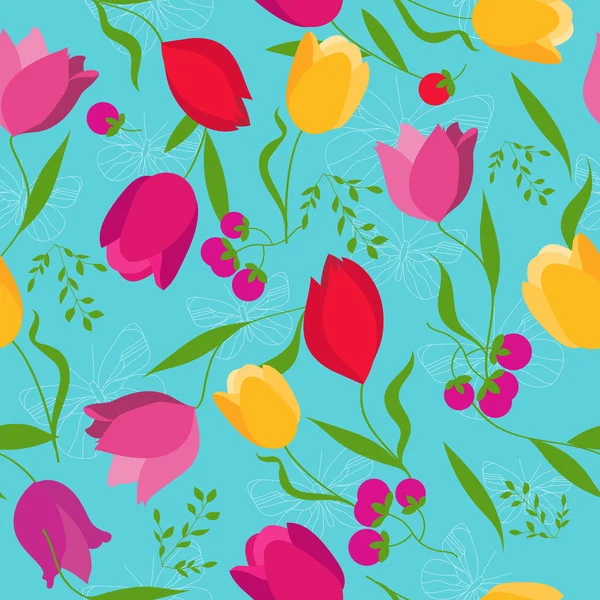 Barevné tulipány květiny — Stockový vektor