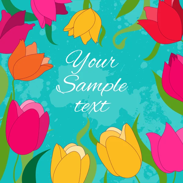 Coloridas flores de tulipanes — Vector de stock