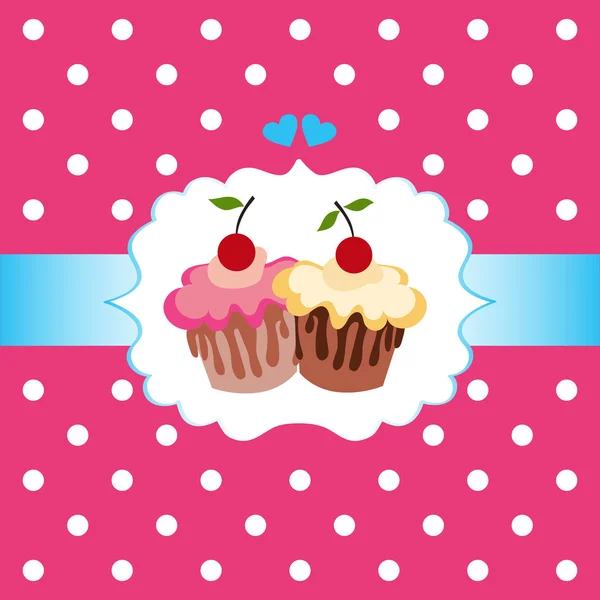 Color frame with cakes — Stock Vector