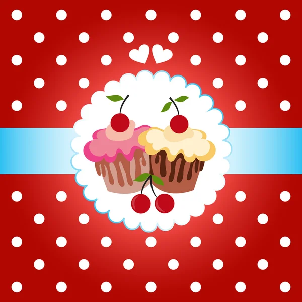 Cadre couleur avec gâteaux — Image vectorielle