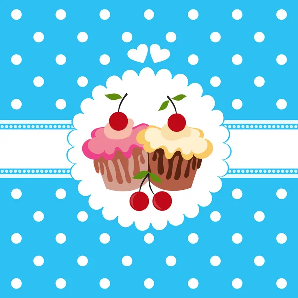 Cadre couleur avec gâteaux — Image vectorielle