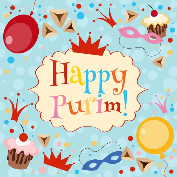 Zsidó Purim-kártya — Stock Vector