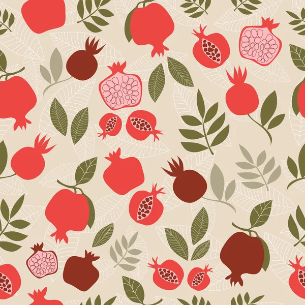 Decoratieve granaatappels patroon — Stockvector