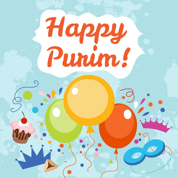 Zsidó Purim-kártya — Stock Vector