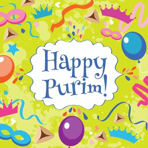 Yahudi Purim kartı — Stok Vektör