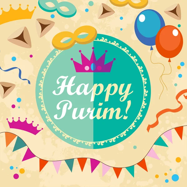 Yahudi Purim kartı — Stok Vektör