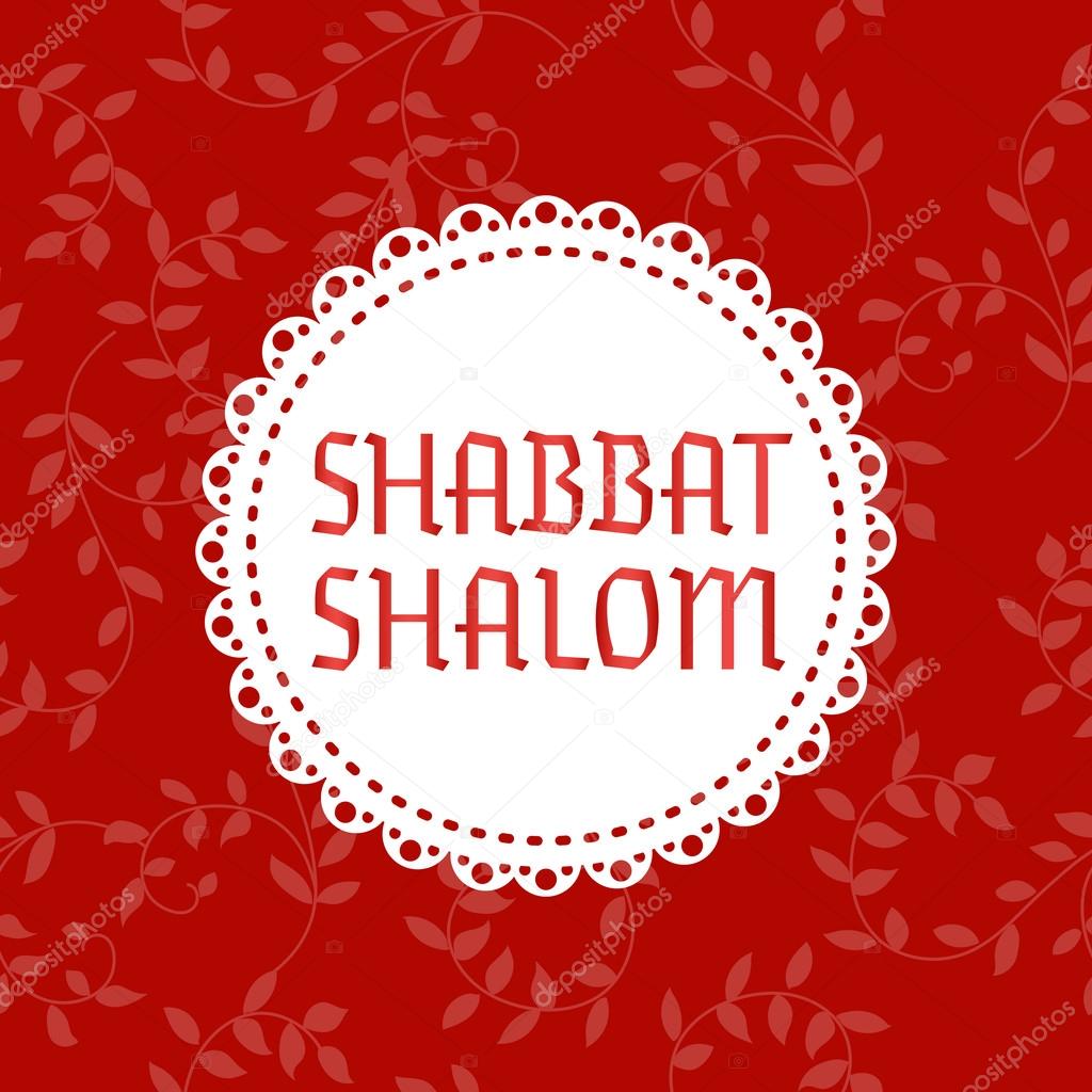 Card with Hebrew text Shabbat shalom