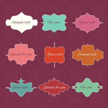 Retro etiketleri kümesi