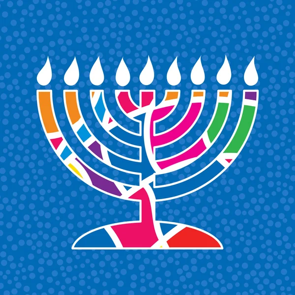 Scheda Hanukkah con candele — Vettoriale Stock